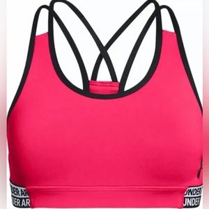 NWT Girls Size XL Under Armour Heat Gear Fitted Sports Bra Hot Pink 1305726-975
